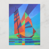 Abstrakte Art Junk Boote gegen Deep Blue Sky Postkarte (Vorderseite)