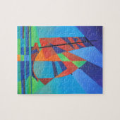 Abstrakte Art Junk Boote gegen Deep Blue Sky Puzzle (Horizontal)