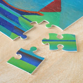Abstrakte Art Junk Boote gegen Deep Blue Sky Puzzle (Seite)