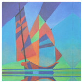 Abstrakte Art Junk Boote gegen Deep Blue Sky Stoff (Nahaufnahme)