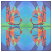 Abstrakte Art Junk Boote gegen Deep Blue Sky Stoff (Muster)