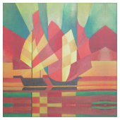 Abstrakte Art Junk Boote gegen Deep Blue Sky Stoff (Nahaufnahme)