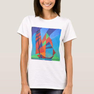 Abstrakte Art Junk Boote gegen Deep Blue Sky T-Shirt