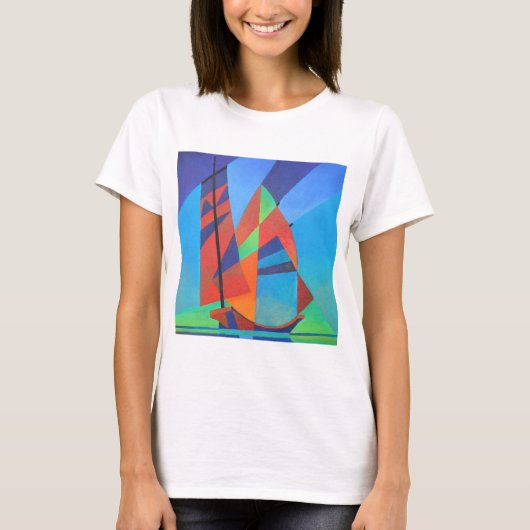 Abstrakte Art Junk Boote gegen Deep Blue Sky T-Shirt (Vorderseite)