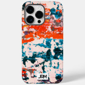 Abstrakte Art Malerei Red Blue White Monogram Funk Case-Mate iPhone Hülle (Rückseite)