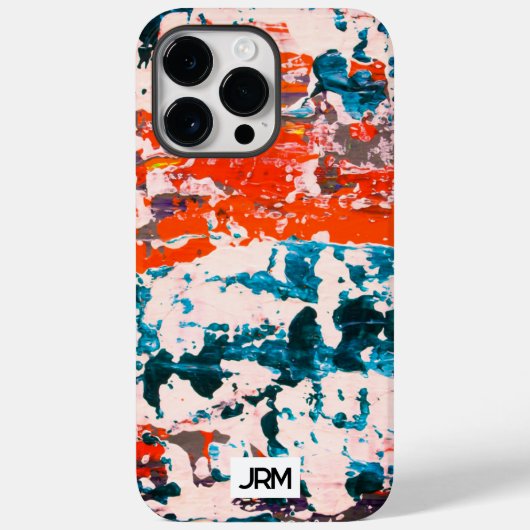 Abstrakte Art Malerei Red Blue White Monogram Funk Case-Mate iPhone Hülle (Rückseite)