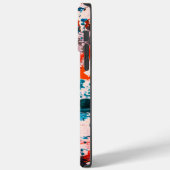 Abstrakte Art Malerei Red Blue White Monogram Funk Case-Mate iPhone Hülle (Rückseite / Links)