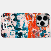Abstrakte Art Malerei Red Blue White Monogram Funk Case-Mate iPhone Hülle (Rückseite (Horizontal))