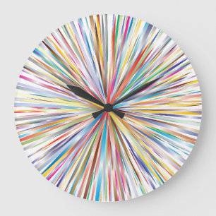 Abstrakte Art-Mehrfarben-Burst-Uhr Große Wanduhr