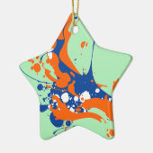 Abstrakte Art Mint Grüne Moderne Kunst Farbe sprit Keramik Ornament (Links)