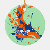 Abstrakte Art Mint Grüne Moderne Kunst Farbe sprit Keramik Ornament (Vorne)