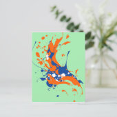 Abstrakte Art Mint Grüne Moderne Kunst Farbe sprit Postkarte (Stehend Vorderseite)