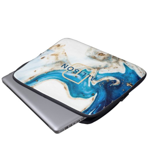 Abstrakte Art Monogram Laptopschutzhülle (Vorne Knopf)