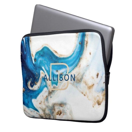 Abstrakte Art Monogram Laptopschutzhülle (Vorderseite Links)