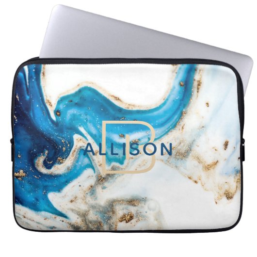 Abstrakte Art Monogram Laptopschutzhülle (Vorderseite)