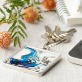 Abstrakte Art Monogram Schlüsselanhänger (Seite)