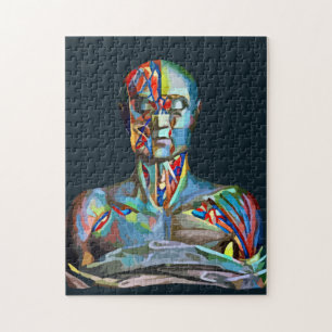 Abstrakte Art Muskel Anatomie Mann farbenfroh Puzzle