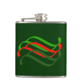 Abstrakte Art Nouveau Wellen-Flasche Flachmann (Vorderseite)