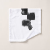 Abstrakte Art Nr. 113, Schwarz und Weiß Badhandtuch Set (Waschlappen)