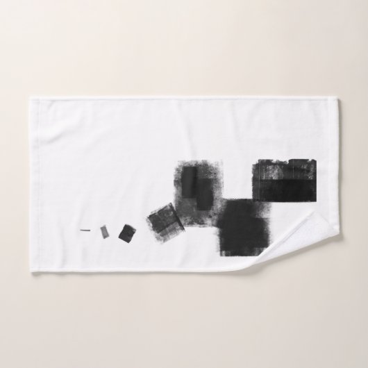 Abstrakte Art Nr. 113, Schwarz und Weiß Badhandtuch Set (Handtuch)