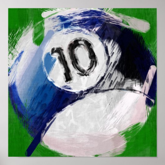 Abstrakte Art Number 10 Billiard Ball Poster (Vorne)