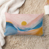 Abstrakte Art Ocean Water Landschaft Rosa und Blau Lendenkissen (Decke)