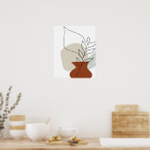 Abstrakte Art One Line Vase & Folies Art Print Poster (Küche)