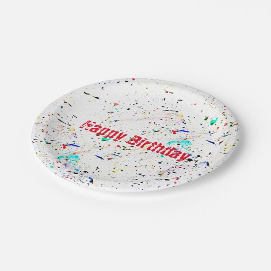 Abstrakte Art Paint Splash Custom Pappteller (Schrägansicht)