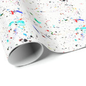 Abstrakte Art Paint Splashes Geschenkpapier (Rolleneckpunkt)