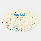 Abstrakte Art Paint Splashes Ovaler Aufkleber (Vorderseite)