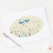 Abstrakte Art Paint Splashes Ovaler Aufkleber (Umschlag)