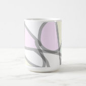 Abstrakte Art Pale Beige Koralle Pink Gelb Kaffeetasse (Mittel)