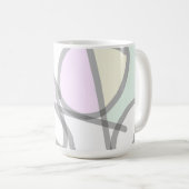 Abstrakte Art Pale Beige Koralle Pink Gelb Kaffeetasse (VorderseiteRechts)