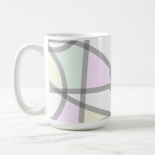 Abstrakte Art Pale Beige Koralle Pink Gelb Kaffeetasse