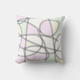 Abstrakte Art Pale Beige Koralle Pink Gelb Kissen