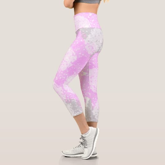 Abstrakte Art Pale Pastel Pink Grau Minimalismus Capri Leggings (Links)