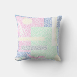 Abstrakte Art Pastel Thema Türkis Rosa Wolken Kissen