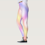 Abstrakte Art Pastellgelb Lila Rosa Leggings (Links)