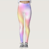 Abstrakte Art Pastellgelb Lila Rosa Leggings (Vorderseite)