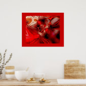 Abstrakte Art Poster in Rot 2 verpackt (Küche)