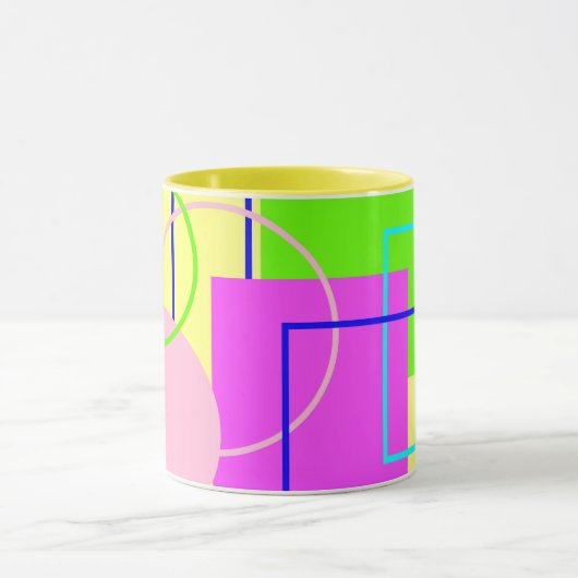 Abstrakte Art Retro Stil Helle Tasse Cup (Zentrum)