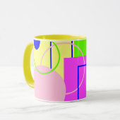 Abstrakte Art Retro Stil Helle Tasse Cup (Vorderseite Links)