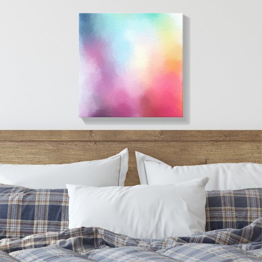 Abstrakte Art Rosa Gelb Blau Lila grün Leinwanddruck (Insitu (Schlafzimmer))