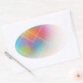 Abstrakte Art Rosa Rotes Orange, farbenfrohe Blend Ovaler Aufkleber (Umschlag)