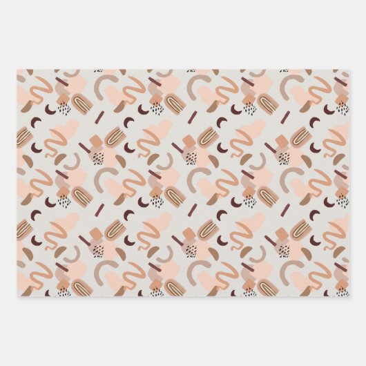 Abstrakte Art Shades of Brown Geschenkpapier Set (Vorderseite 3)