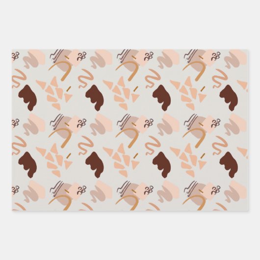 Abstrakte Art Shades of Brown Geschenkpapier Set (Vorderseite 2)