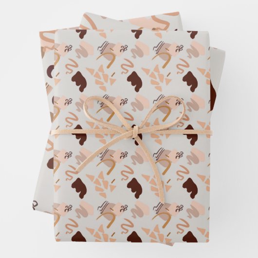 Abstrakte Art Shades of Brown Geschenkpapier Set (Beispiel)