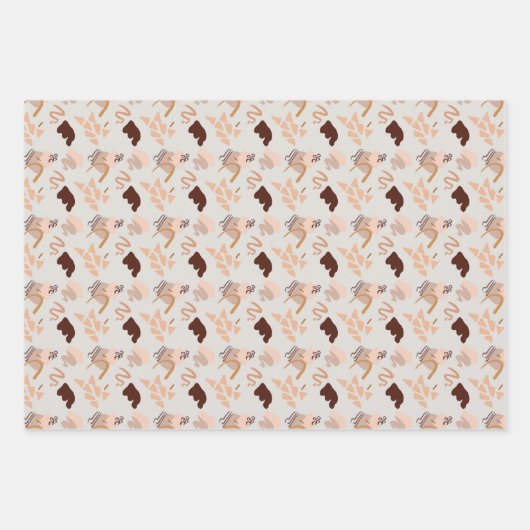 Abstrakte Art Shades of Brown Geschenkpapier Set (Vorderseite)