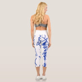 Abstrakte Art Sketch Blaue Linien Leggings (Rückseite)