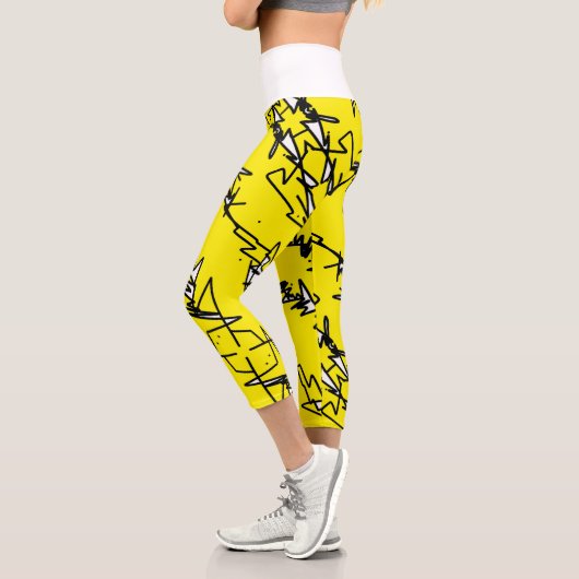 Abstrakte Art Sketch Lines Curves Leggings (Links)